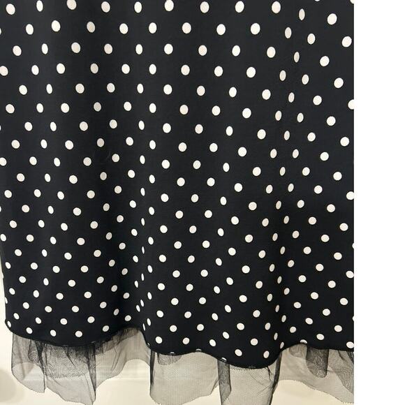 My Michelle Y2K Black White Polka Dot Mini Dress Milkmaid Retro Pin Up Small - Picture 8 of 14